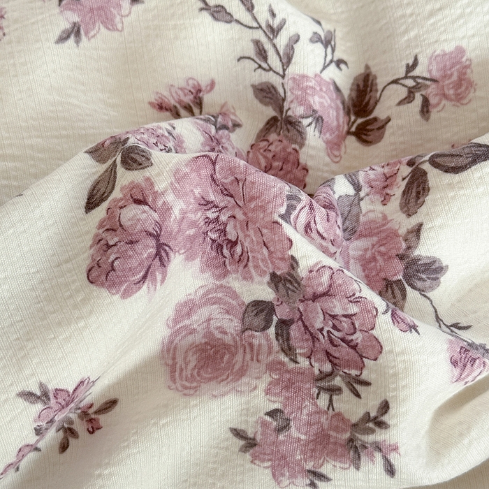 91家纺网 家纺一手货源 找家纺 斯卡诺家纺 2025新款纯棉花边双层纱四件套水洗棉四件套 紫风铃