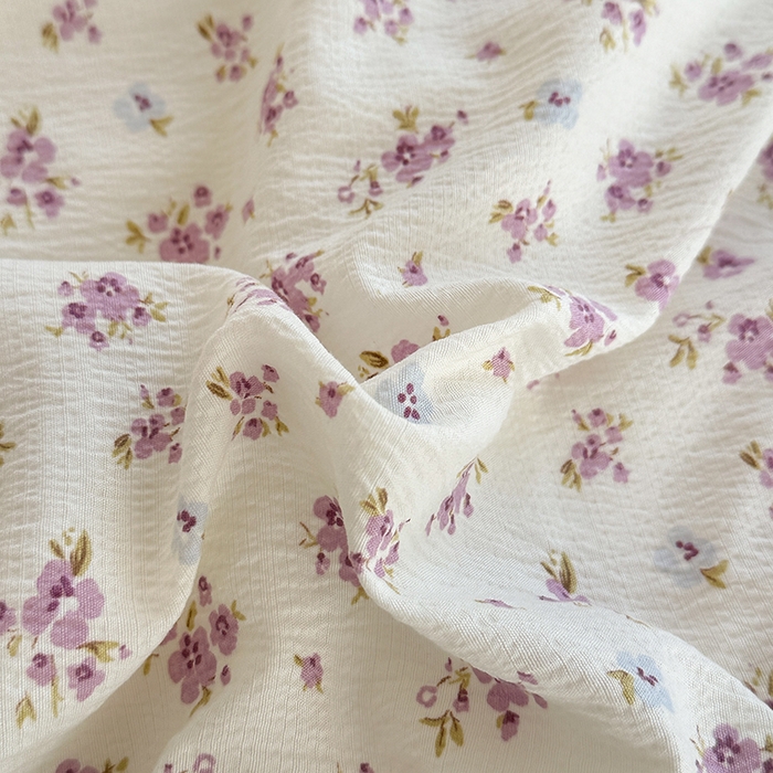 91家纺网 家纺一手货源 找家纺 斯卡诺家纺 2025新款纯棉花边双层纱四件套水洗棉四件套 紫苏