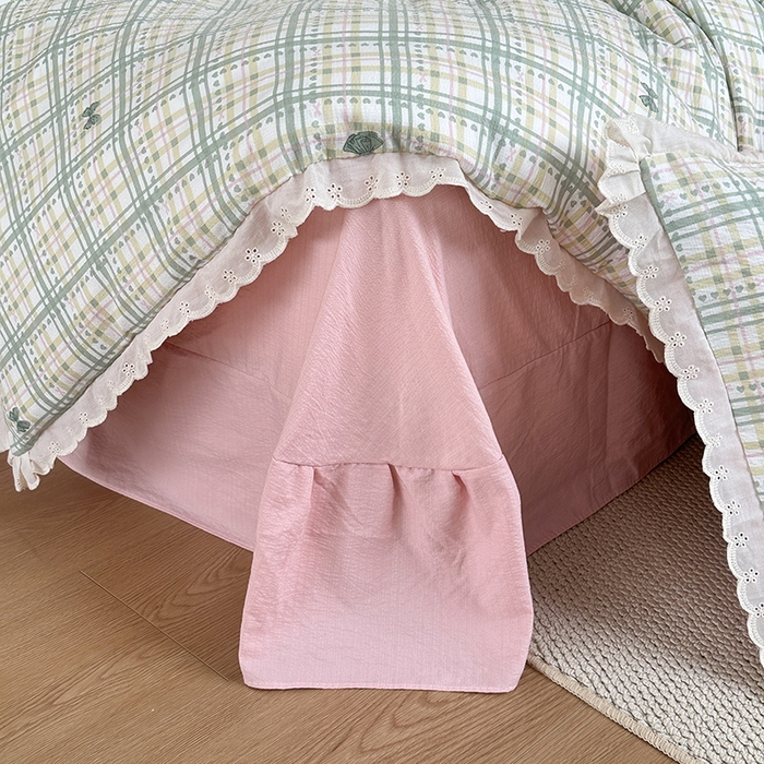 91家纺网 家纺一手货源 找家纺 斯卡诺家纺 2025新款纯棉花边双层纱夏被四件套水洗棉夏被四件套 蝶梦