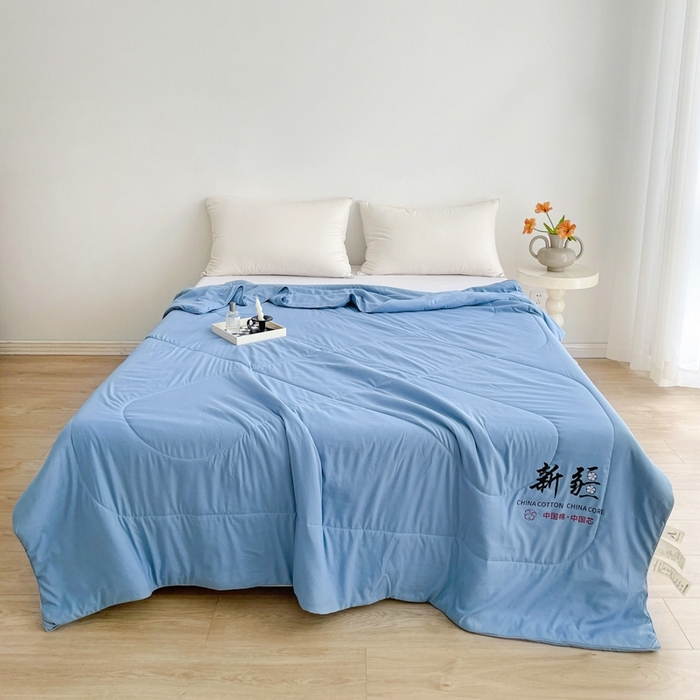 91家纺网 家纺一手货源 找家纺 （总）思雅庭 2025新款水洗棉新疆棉花被夏被夏凉被空调被子,蓝色,灰色,粉色,绿色,白色