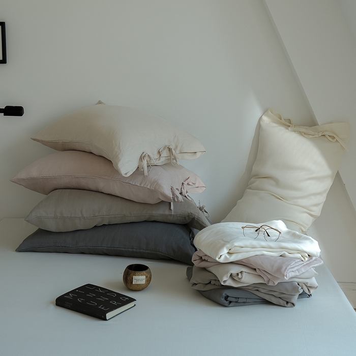 91家纺网 家纺一手货源 找家纺 （总）简纯主义 2025春夏新款60S进口兰精天丝日系系绳四件套--山本