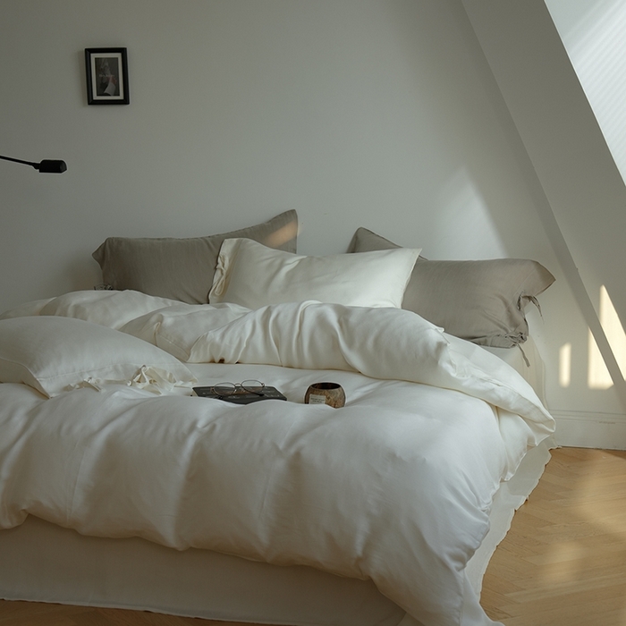 91家纺网 家纺一手货源 找家纺 （总）简纯主义 2025春夏新款60S进口兰精天丝日系系绳四件套--山本