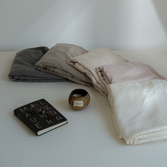 简纯主义 2025春夏新款60S进口兰精天丝日系系绳四件套--山本 组合图仅供展示