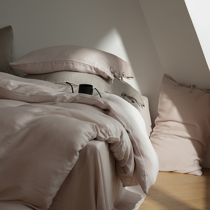 91家纺网 家纺一手货源 找家纺 简纯主义 2025春夏新款60S进口兰精天丝日系系绳四件套--山本 山本-晨曦