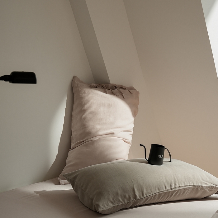 91家纺网 家纺一手货源 找家纺 简纯主义 2025春夏新款60S进口兰精天丝日系系绳四件套--山本 山本-晨曦