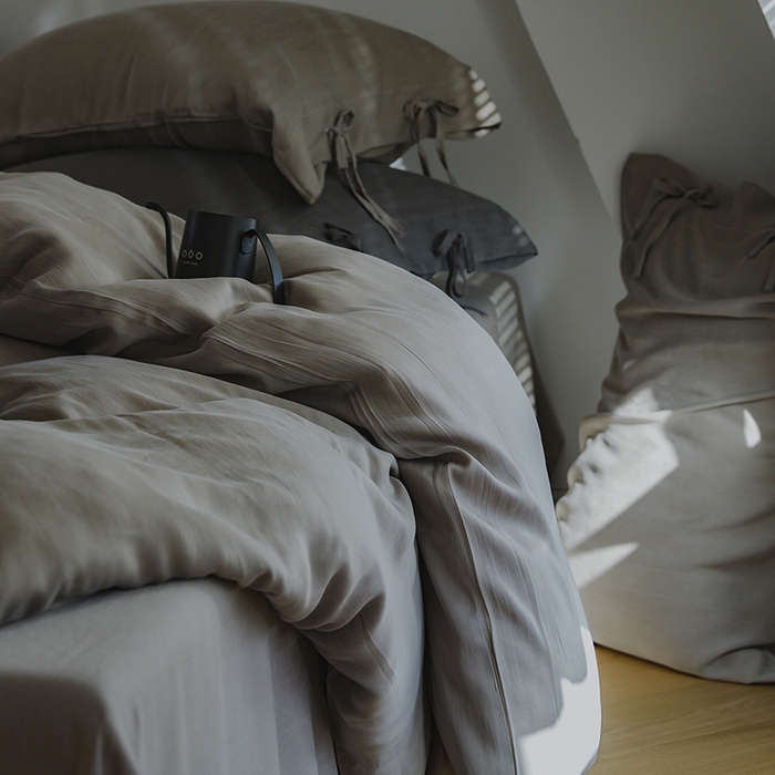 91家纺网 家纺一手货源 找家纺 简纯主义 2025春夏新款60S进口兰精天丝日系系绳四件套--山本 山本-苦茶