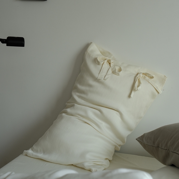 91家纺网 家纺一手货源 找家纺 简纯主义 2025春夏新款60S进口兰精天丝日系系绳四件套--山本 山本-珍珠白