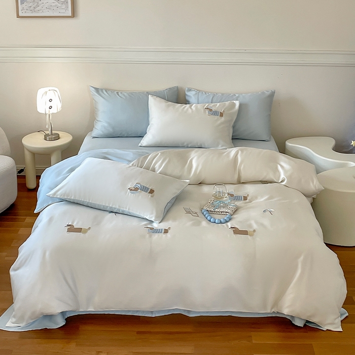 91家纺网 家纺一手货源 找家纺 （总）圆岛家纺 2025新款60S萌宠系列莱赛尔四件套