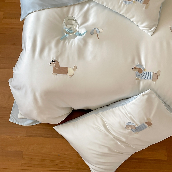 91家纺网 家纺一手货源 找家纺 （总）圆岛家纺 2025新款60S萌宠系列莱赛尔四件套