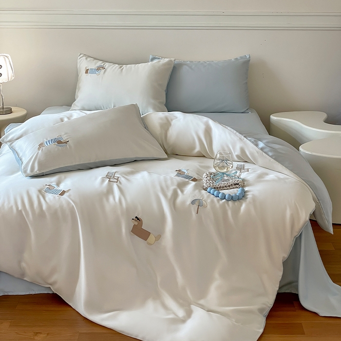 91家纺网 家纺一手货源 找家纺 （总）圆岛家纺 2025新款60S萌宠系列莱赛尔四件套