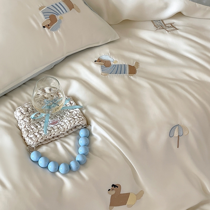 91家纺网 家纺一手货源 找家纺 （总）圆岛家纺 2025新款60S萌宠系列莱赛尔四件套