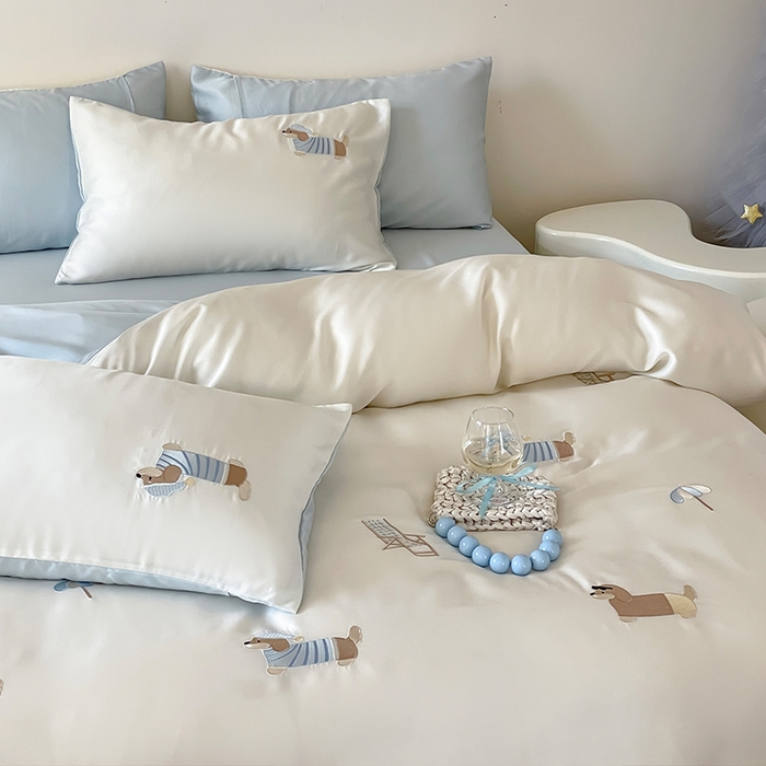 91家纺网 家纺一手货源 找家纺 （总）圆岛家纺 2025新款60S萌宠系列莱赛尔四件套