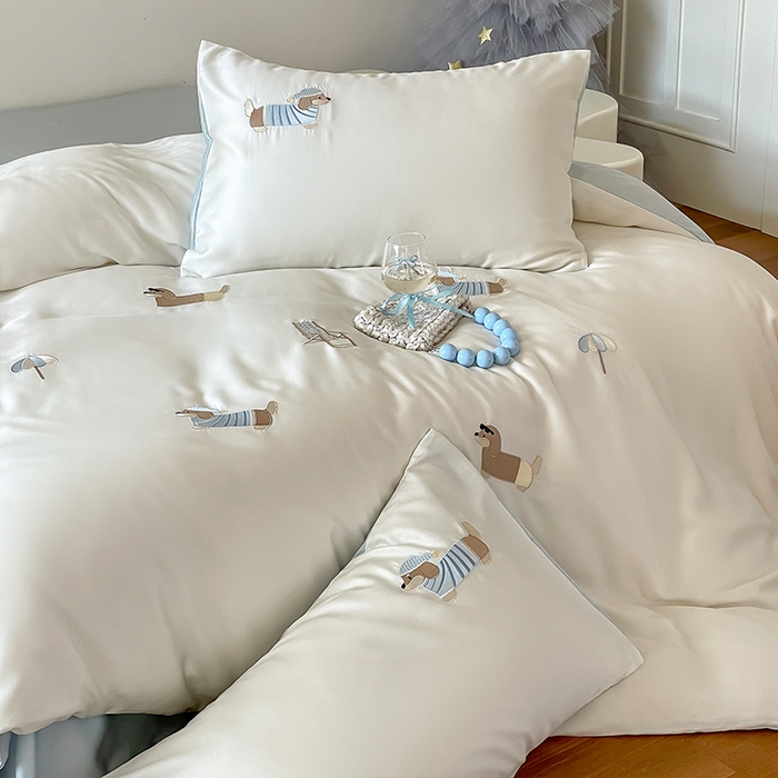 91家纺网 家纺一手货源 找家纺 （总）圆岛家纺 2025新款60S萌宠系列莱赛尔四件套