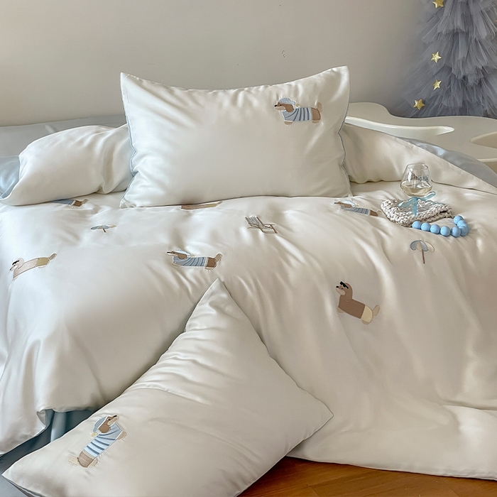 91家纺网 家纺一手货源 找家纺 （总）圆岛家纺 2025新款60S萌宠系列莱赛尔四件套