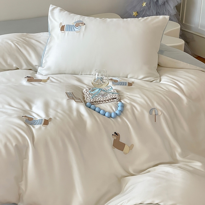 91家纺网 家纺一手货源 找家纺 （总）圆岛家纺 2025新款60S萌宠系列莱赛尔四件套