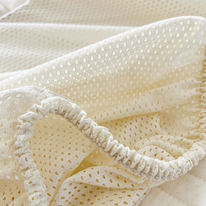 91家纺网 家纺一手货源 找家纺 麒豆豆  2025新款凉感丝乳胶花边床裙凉席夏被三件套--爱恋 玉