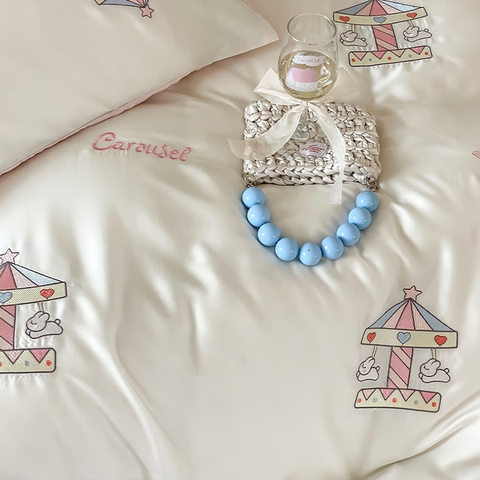 91家纺网 家纺一手货源 找家纺 圆岛家纺 2025新款60S萌宠系列四件套 旋转小兔