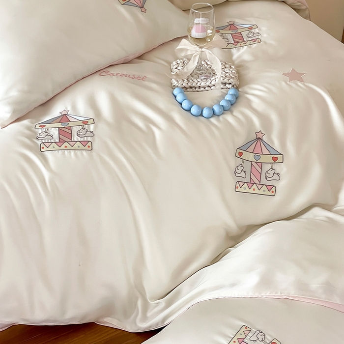 91家纺网 家纺一手货源 找家纺 圆岛家纺 2025新款60S萌宠系列四件套 旋转小兔