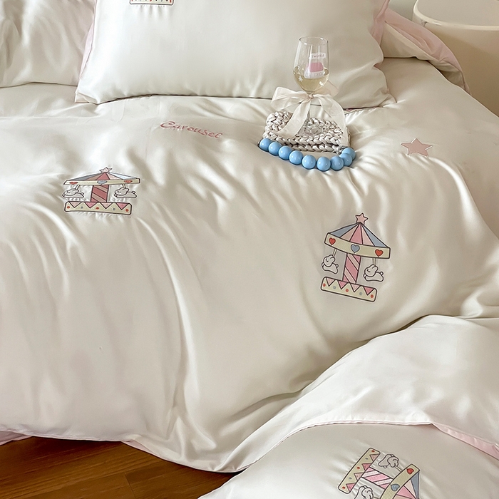 91家纺网 家纺一手货源 找家纺 圆岛家纺 2025新款60S萌宠系列四件套 旋转小兔