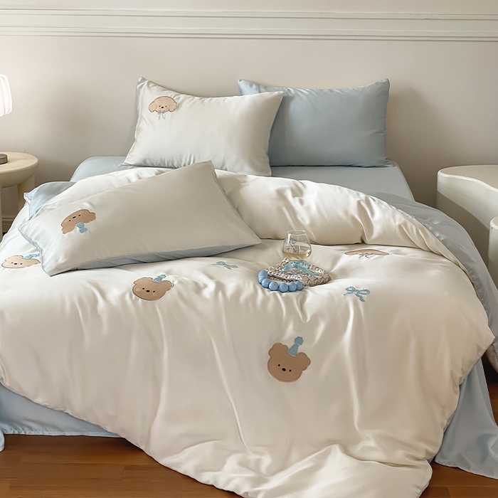 91家纺网 家纺一手货源 找家纺 圆岛家纺 2025新款60S萌宠系列四件套 派对日