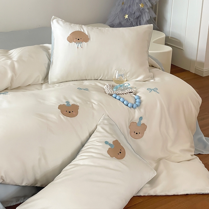 91家纺网 家纺一手货源 找家纺 圆岛家纺 2025新款60S萌宠系列四件套 派对日