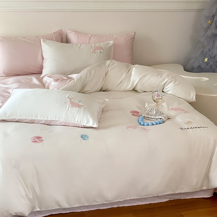 91家纺网 家纺一手货源 找家纺 圆岛家纺 2025新款60S萌宠系列四件套 海豚湾