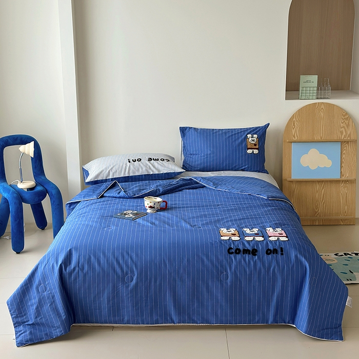 91家纺网 家纺一手货源 找家纺 怡家居 2025新款全棉印加绣夏被夏凉被空调被四件套 举手免蓝