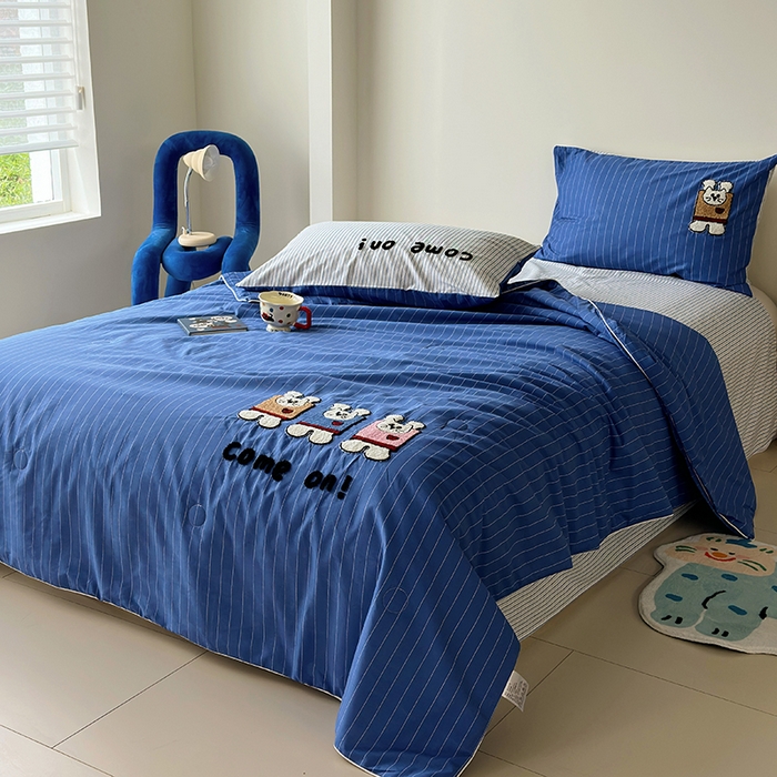 91家纺网 家纺一手货源 找家纺 怡家居 2025新款全棉印加绣夏被夏凉被空调被四件套 举手免蓝