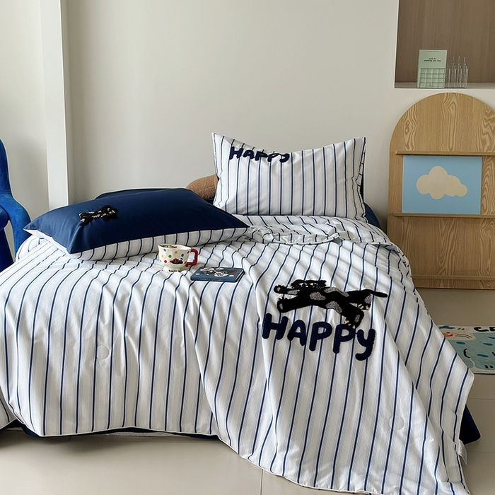 怡家居 2025新款全棉印加绣夏被夏凉被空调被四件套 猫小乐