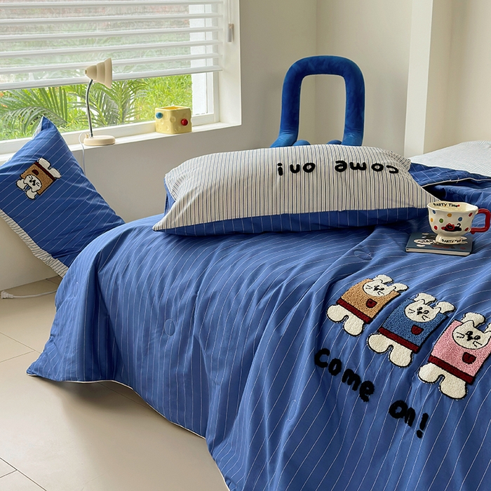 91家纺网 家纺一手货源 找家纺 怡家居 2025新款全棉印加绣夏被夏凉被空调被四件套 举手免蓝