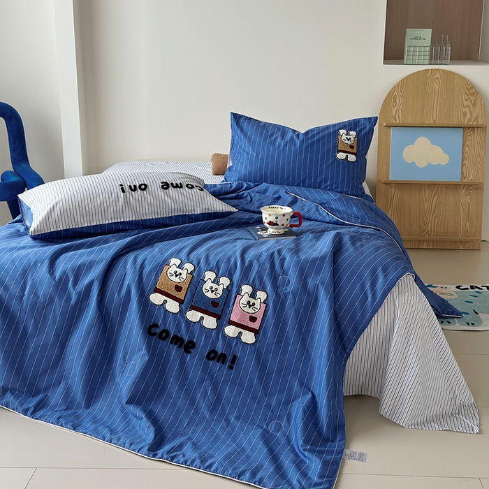 91家纺网 家纺一手货源 找家纺 怡家居 2025新款全棉印加绣夏被夏凉被空调被四件套 举手免蓝