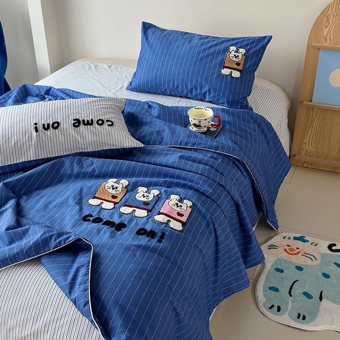 91家纺网 家纺一手货源 找家纺 怡家居 2025新款全棉印加绣夏被夏凉被空调被四件套 举手免蓝