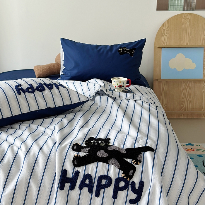 91家纺网 家纺一手货源 找家纺 怡家居 2025新款全棉印加绣夏被夏凉被空调被四件套 猫小乐