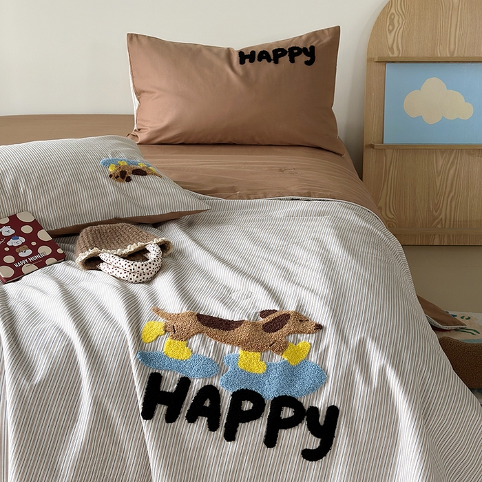 91家纺网 家纺一手货源 找家纺 怡家居 2025新款全棉印加绣夏被夏凉被空调被四件套 小旺仔