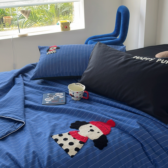 91家纺网 家纺一手货源 找家纺 怡家居 2025新款全棉印加绣夏被夏凉被空调被四件套 斑点狗