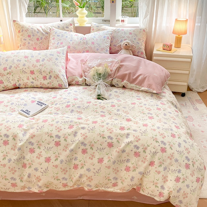 91家纺网 家纺一手货源 找家纺 （总）瑞莱 2024春季全棉纯棉13372印花四件套花卉系列（第二批）