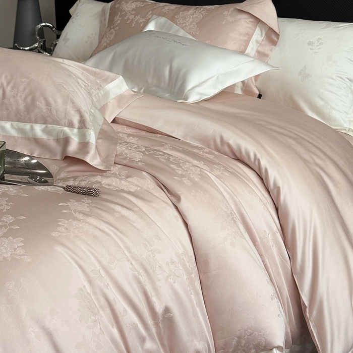 馨蕊2025春夏新品LF兰精天丝棉四件套若兰（劵后控价：不低于338/358） 天丝棉若兰-蔷薇粉