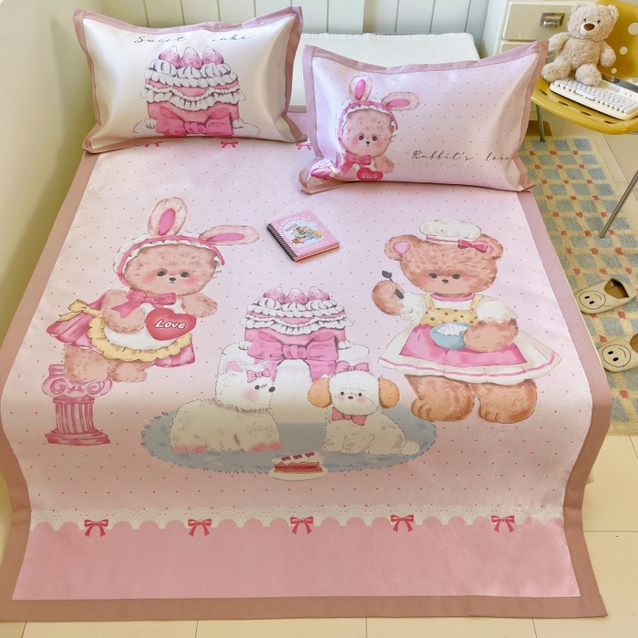 91家纺网 家纺一手货源 找家纺 澳萝拉 2025新款亲肤舒适凉席包边款冰藤席凉席席子 爱之屋