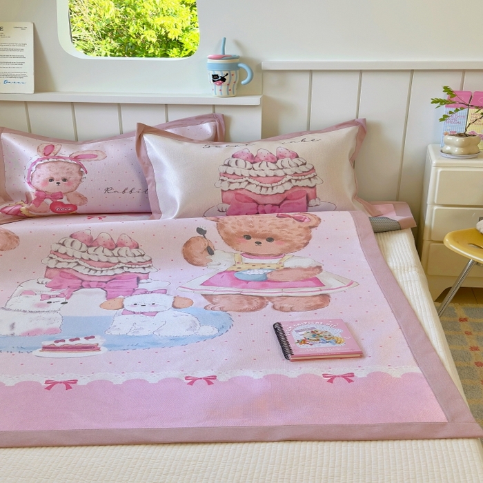 91家纺网 家纺一手货源 找家纺 澳萝拉 2025新款亲肤舒适凉席包边款冰藤席凉席席子 爱之屋