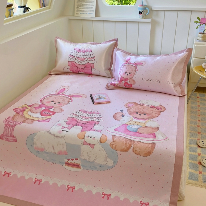 91家纺网 家纺一手货源 找家纺 澳萝拉 2025新款亲肤舒适凉席包边款冰藤席凉席席子 爱之屋