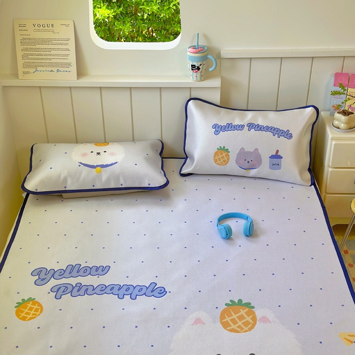 91家纺网 家纺一手货源 找家纺 澳萝拉 2025新款亲肤舒适异形冰藤席凉席席子-数码印花系列 喜欢你(床席款）