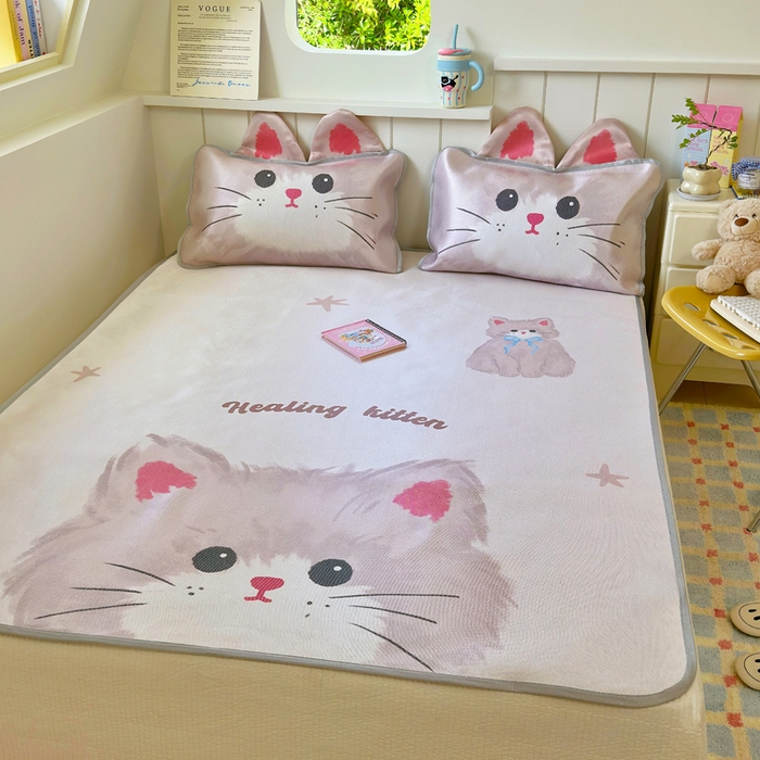 91家纺网 家纺一手货源 找家纺 澳萝拉 2025新款亲肤舒适异形冰藤席凉席席子-数码印花系列 甜心(床席款）