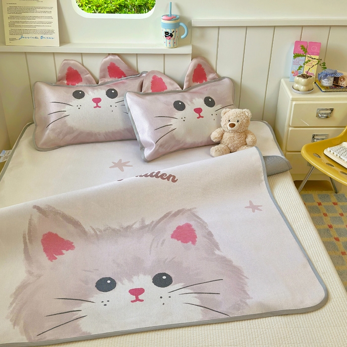 91家纺网 家纺一手货源 找家纺 澳萝拉 2025新款亲肤舒适异形冰藤席凉席席子-数码印花系列 甜心(床席款）