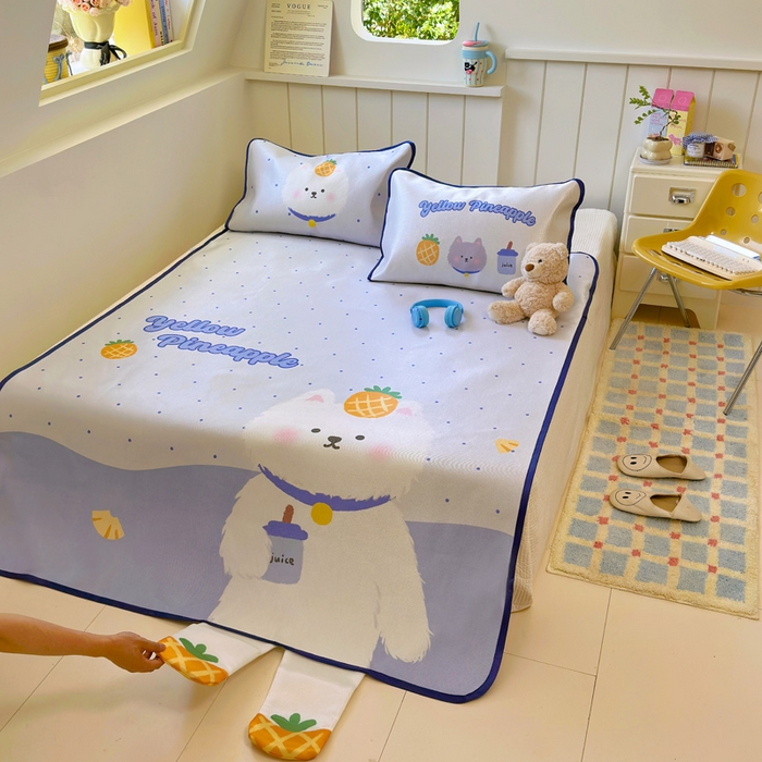 91家纺网 家纺一手货源 找家纺 澳萝拉 2025新款亲肤舒适异形冰藤席凉席席子-数码印花系列 喜欢你(床席款）