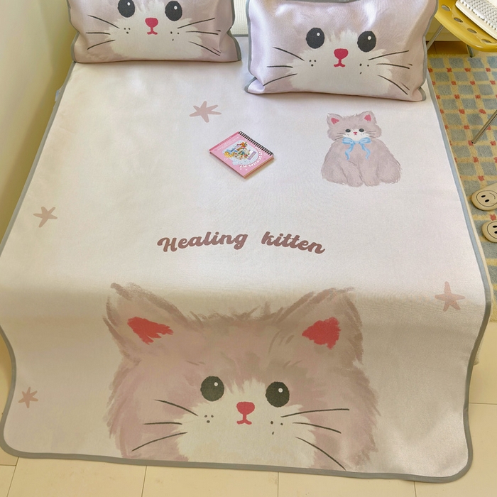 91家纺网 家纺一手货源 找家纺 澳萝拉 2025新款亲肤舒适异形冰藤席凉席席子-数码印花系列 甜心(床席款）