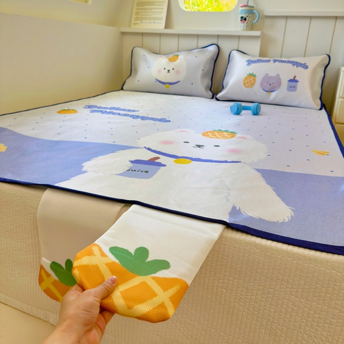 91家纺网 家纺一手货源 找家纺 澳萝拉 2025新款亲肤舒适异形冰藤席凉席席子-数码印花系列 喜欢你(床席款）