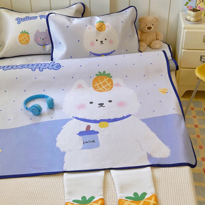 91家纺网 家纺一手货源 找家纺 澳萝拉 2025新款亲肤舒适异形冰藤席凉席席子-数码印花系列 喜欢你(床席款）