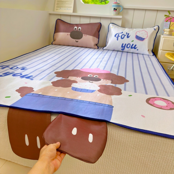 91家纺网 家纺一手货源 找家纺 澳萝拉 2025新款亲肤舒适异形冰藤席凉席席子-数码印花系列 甜甜圈(床席款）