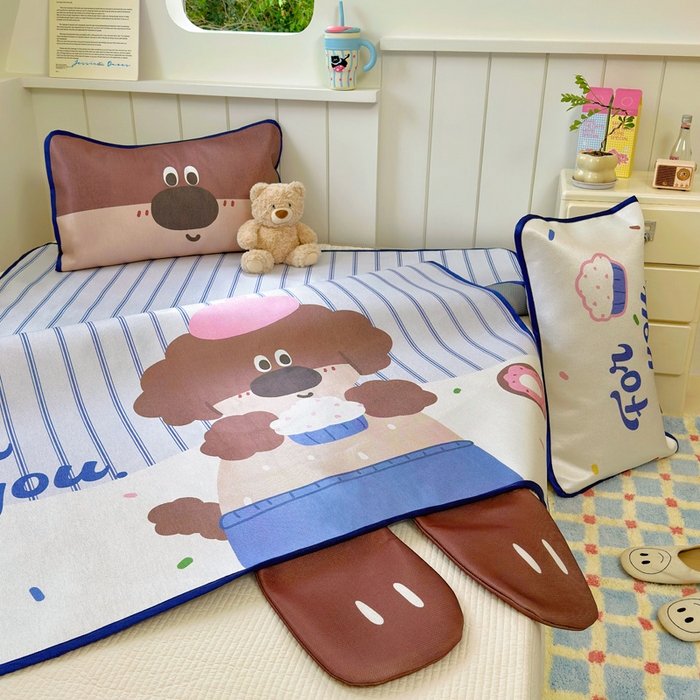 91家纺网 家纺一手货源 找家纺 澳萝拉 2025新款亲肤舒适异形冰藤席凉席席子-数码印花系列 甜甜圈(床席款）