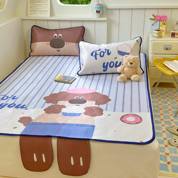 91家纺网 家纺一手货源 找家纺 澳萝拉 2025新款亲肤舒适异形冰藤席凉席席子-数码印花系列 甜甜圈(床席款）